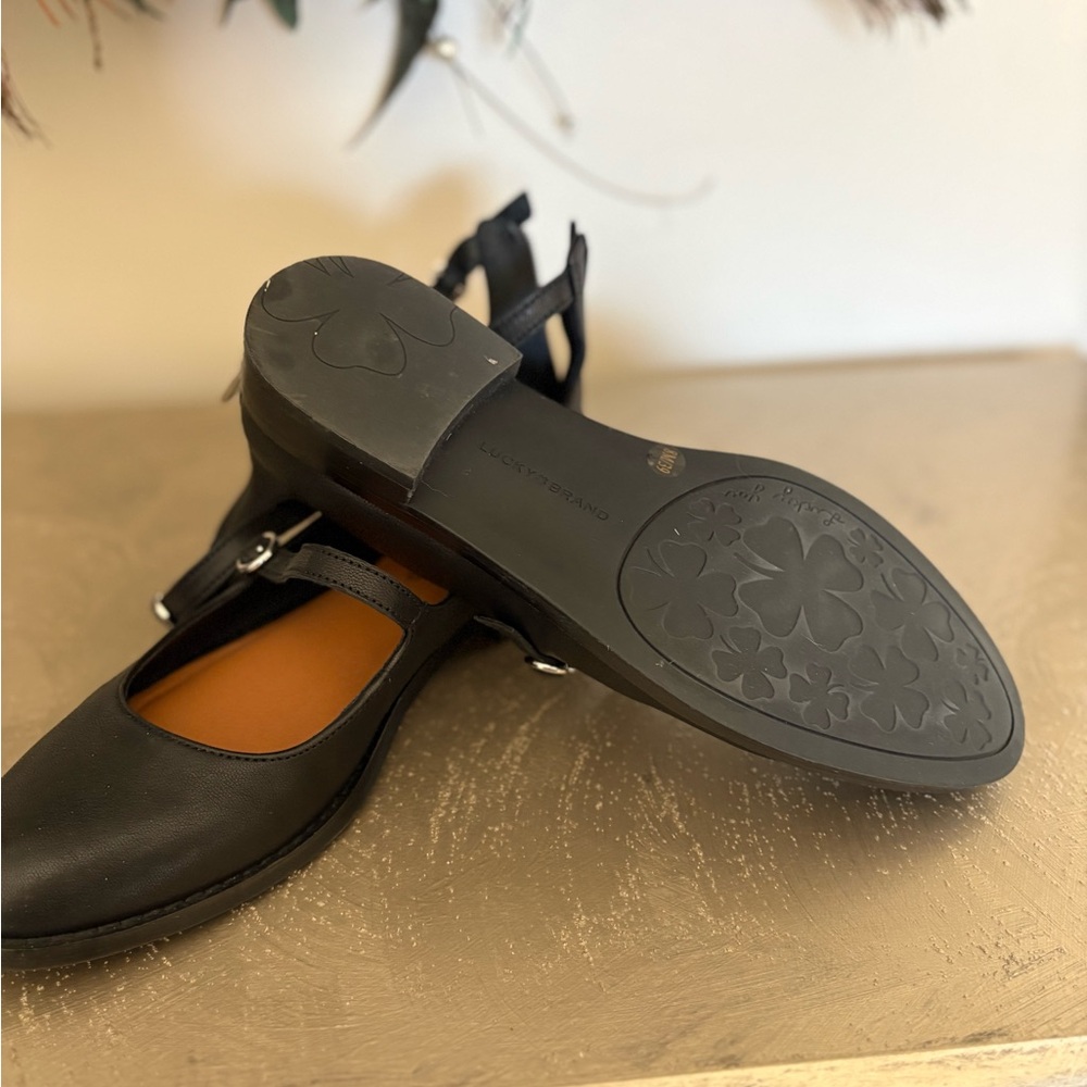 Lucky Brand Black Ankle Strap Flats - Picture 4 of 6